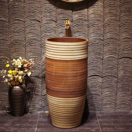 Ceramic Cloakroom Basin Sink  Small Space Saving Pedestal Sink