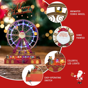 Christmas Decoration Ferris Wheel with Led Light Music Turning Movement