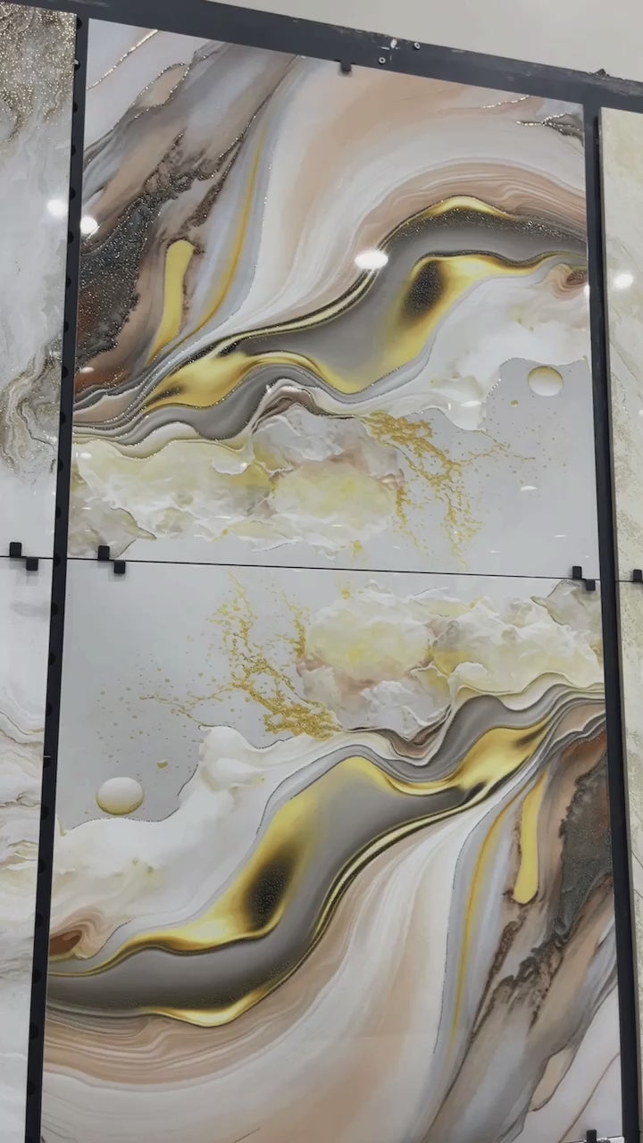 Porcelain Tiles 60x60cm Microcrystalline Electroplated 3D Tiles