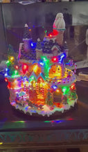 Charger et lire la vidéo dans la visionneuse de la Galerie, Christmas Decoration Gingerbread House with Moving Gingers Christmas Village Lighted
