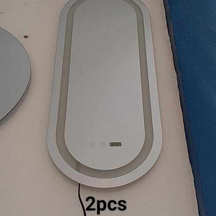 90x40cm Oval Led Light Mirror High Definitions HD Glass Tri Color Touch Screen