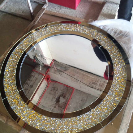 Round Gold Mirror Glass Gold 90cm,80cm,100cm