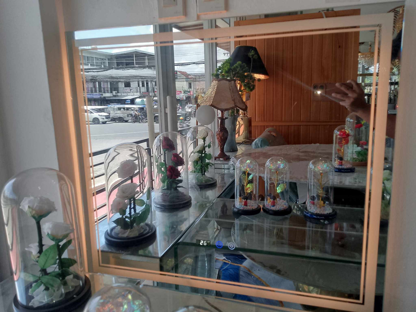 Led Light Mirror 80x70cm Tricolor with Antifog 5mm Silver HD Mirror