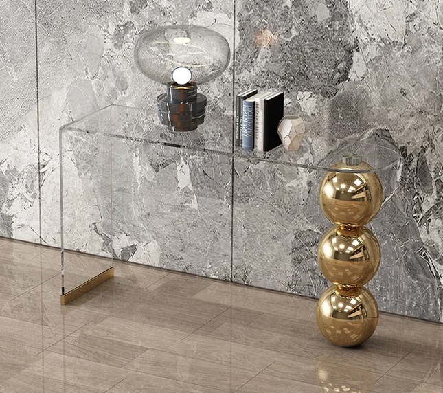 Stainless steel Tempered Glass Console Table Nordic Italian Design