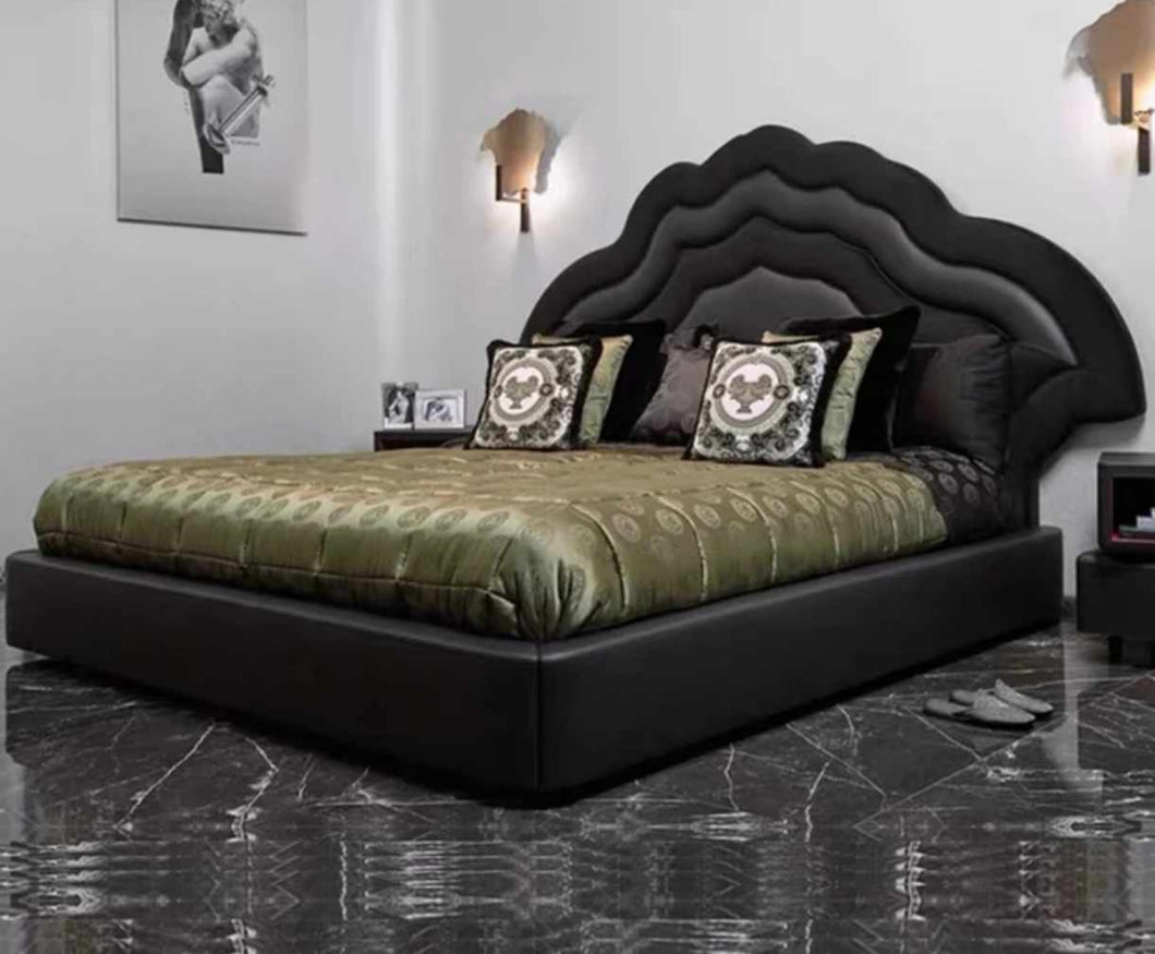 European Black  Latest  Versace Leather Comfortable Furniture Luxury Design