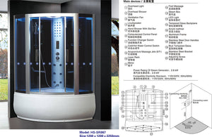 Shower Enclosure White and Gold Edition 120x210cm
