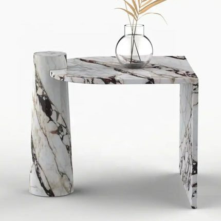 Custom Side Table Marble, Modern Calacatta Viola Furniture Decor Couch Sofa Marble Side Tables For Living Room Luxury