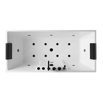 Mona Lisa Rectangular Acrylic Freestanding Bathtub wint integrated Faucet, Massage Jets & Led Lights
