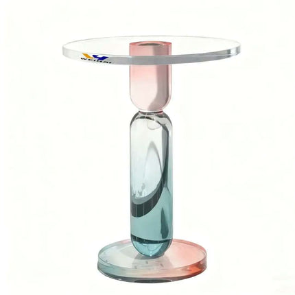Designer Gradient Color Round Acrylic Coffee Table Italian Modern Art Side&End Table Multifunctional Nightstand For Living Room