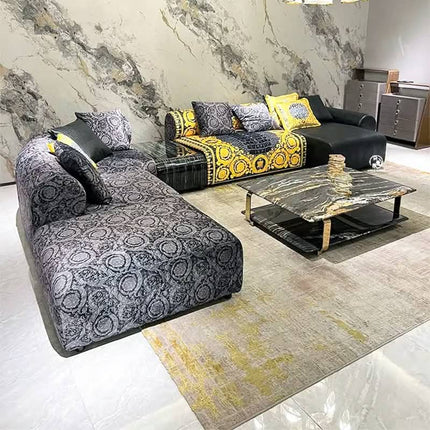 L-Shape 7-Seater Modern Luxury Sectional Sofa Premium Leather Modular Velvet Living Room Set Home Furniture