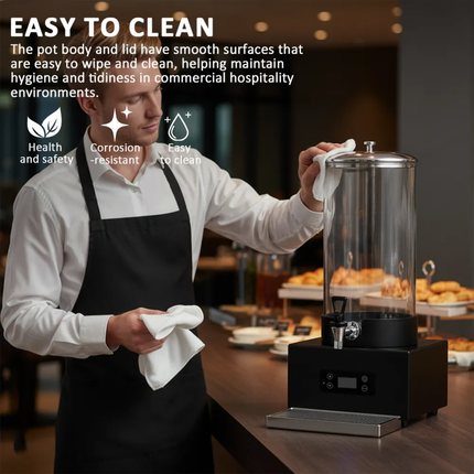 Electric Digital Display Drink Dispenser Hot Cold Stainless Steel Juice Dispenser Milk Dispenser For Hotel Restaurant Buffet Use