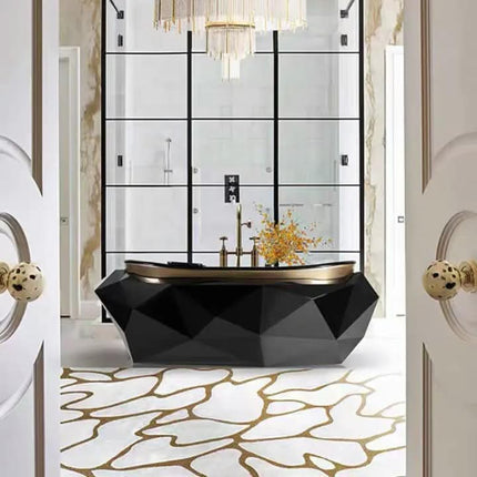 Modern Luxury Stainless Steel Bathtub Contract Grade Freestanding Soaking Tub Durable Metallic Finish For Luxury Villa Project