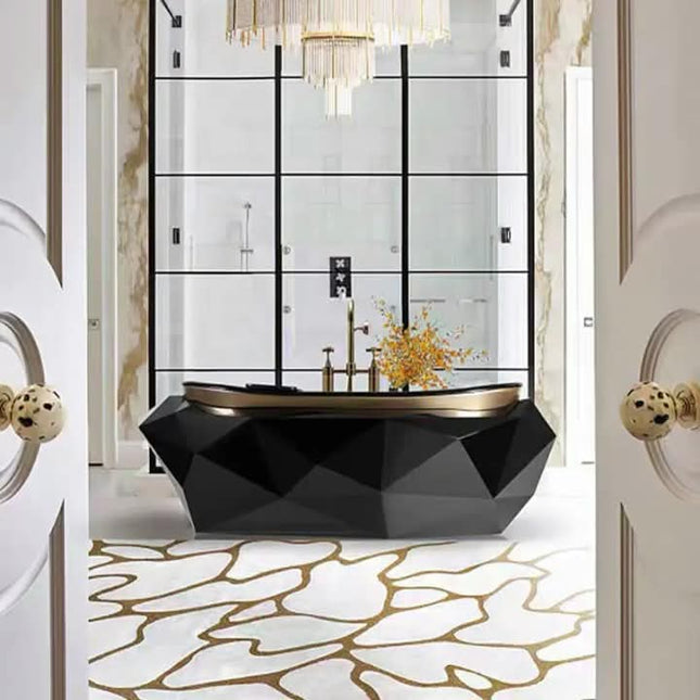 Modern Luxury Stainless Steel Bathtub Contract Grade Freestanding Soaking Tub Durable Metallic Finish For Luxury Villa Project
