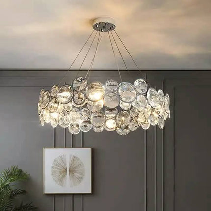 Creative Luxury Adjustable Height LED Crystal Bubble Chandelier Pendant Lamp For Living Room & Bedroom