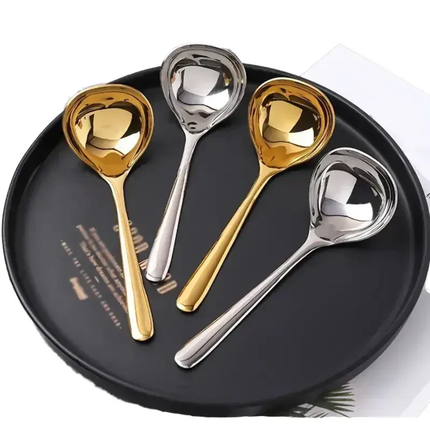 8inch Stainless Steel Mirror Polish Modern Luxury Large Serving Ladle Soup Spoon For Cooking Business Gifts With Custom Logo