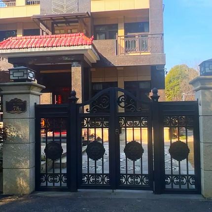 European Design Modern Aluminum Gates Wrought Aluminum Driveway House Security with Automatic Opening For Hotels and Apartments