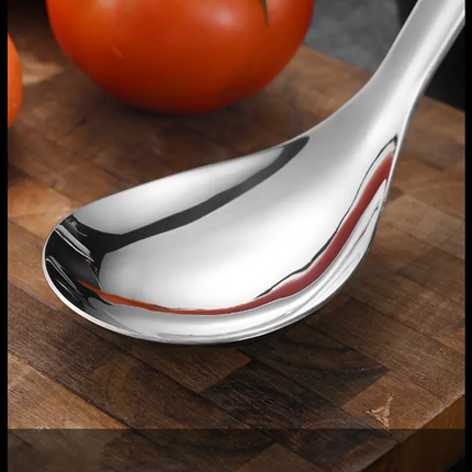 Food Grade 304 Stainless Steel Metal Soup Scoop Long Handle Silver Ladle Restaurant Buffet Porridge Rice Spoon