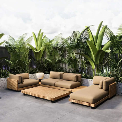 Teak Outdoor Patio Wood Sofa For Hotels Parks Courtyards Apartments Farmhouses Malls Home Bars