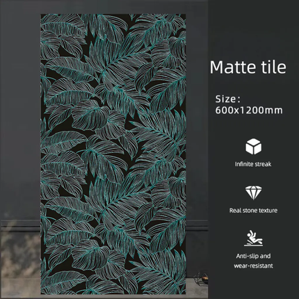 HUANAI Matt Carved Glazed Porcelain Modern French Full Porcelain Wall Tiles 60x120cm Anti-Slip Acid-Alkali Bedroom Landscape