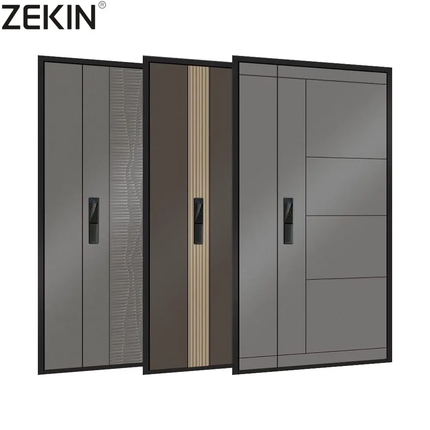 ZEKIN Villa Luxury Home Aluminum Entry Door Exterior Security Front Interior Door Modern Pivot Door For House