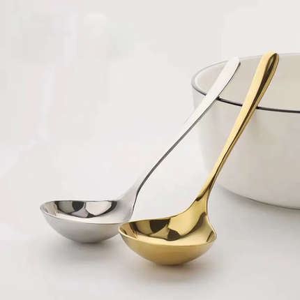 Korean Stainless Steel Thickening Spoon Silver Long Handle Hotel Hot Pot Soup Ladle Business Gift Sustainable Essential Tool