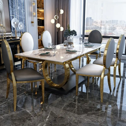 Modern Marble Dining Table Set Stylish Furniture with Chair