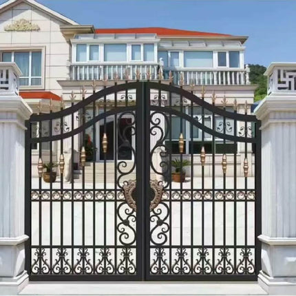 French Design Minimalist 30 Years Factory Custom Style Motor Automation Anti-Corrosion Durable Powder Coating Cast Iron Gate