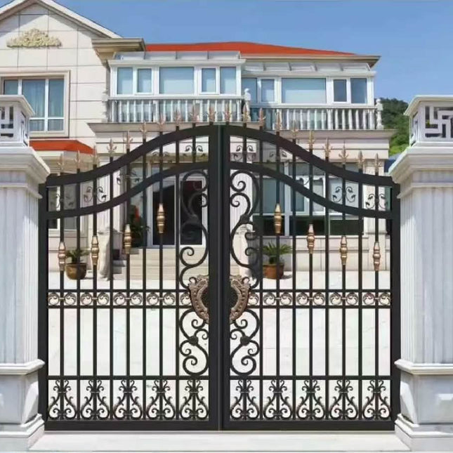 French Design Minimalist 30 Years Factory Custom Style Motor Automation Anti-Corrosion Durable Powder Coating Cast Iron Gate