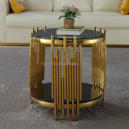 Modern Style Round Shape Side Coffee Table Indoor Living Room Furniture Stainless Steel End Table