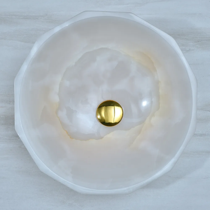 Luxury Diamond White Onyx Stone Wash Basin Natural Marble Sink Bathroom Cabinet Counter Top Art Vessel Sink