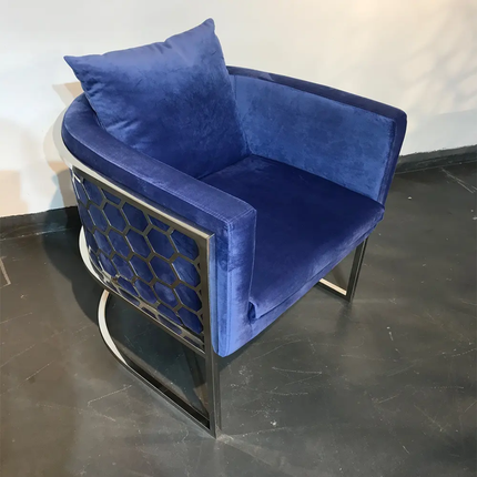 Premium Blue Series Royal Velvet Luxury Chair Superior Quality Modern Design