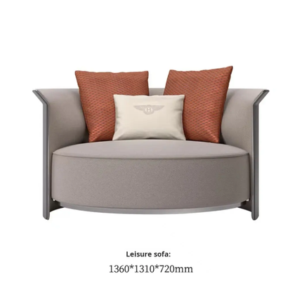 Italian Luxury for Wing Style Sectional Sofa Set Modern Design Natural Wood Veneer High-Gloss Lacquer Finish