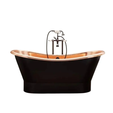 Trendy Metal Outdoor & Indoor Bathtub Copper Metal Freestanding Bathtub For Luxury Bathroom Decorative