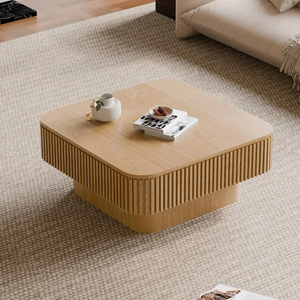 Made of concrete Modern Square Coffee Table For Living Room Hotel Use Wood Panel Storage Furniture For Home Decor