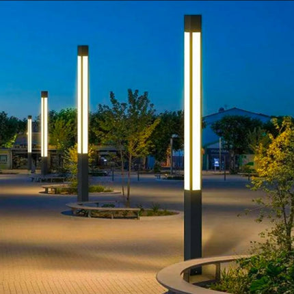 Modern Style Aluminum LED Bollard Light For Villa Courtyard IP65 Waterproof Garden Lamp Pole With Electric Power Supply