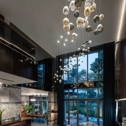 Luxury Glass Chandelier For Hotel Lobby Super Market Wedding Hotel Design Large Pendant Light