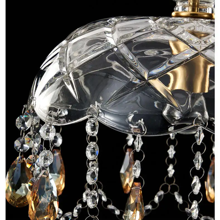 Simple Modern Glass Crystal Hanging Chandelier Bedroom Bedside Pendant Light for Kitchen