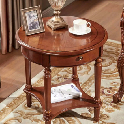 Small Round Table Solid Wood Sofa Side Table Corners Table Small Coffee Table Round Table Side Cabinet Side Table Small Table