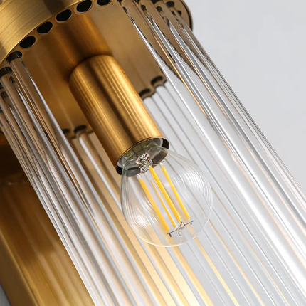 Modern Luxury Antique Brass Crystal Glass LED Wall Sconce Lamp Remote Control for Living Room Hotel Bathroom Indoor