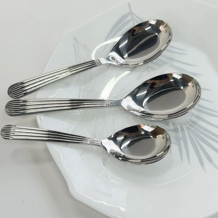 OEM/ODM Roman-Column 304 Stainless Steel Hotel-Grade Thickened Flat-Bottom Soup Spoon Mirror Finish Modern Minimalist