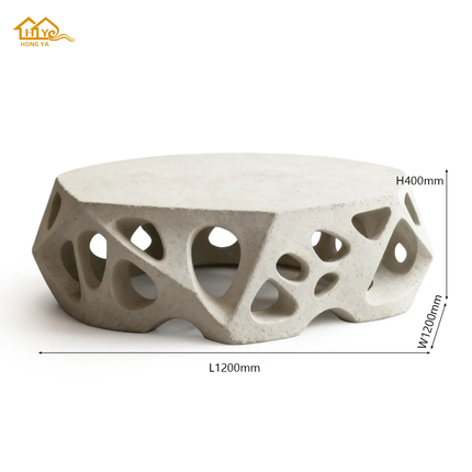 Made of concrete Outdoor Furniture Suppliers Creative Honeycomb End Coffee Table GRC Durable Center Table For Living Room Patio Hotel
