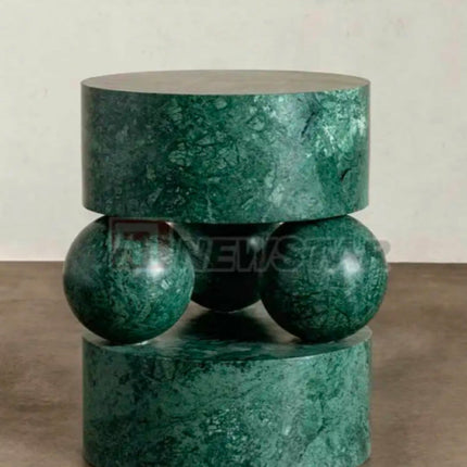 Nordic Design Home Decor Furniture Verde Guatemala Marble Solid Marble Side Table