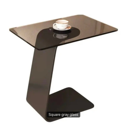 Nordic Style Modern Living Room Sofa Small Coffee Table Hardened Tempered Glass C-Shaped Integrated Carbon Steel Home Furniture
