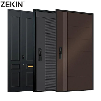 ZEKIN Villa Luxury Home Aluminum Entry Door Exterior Security Front Interior Door Modern Pivot Door For House