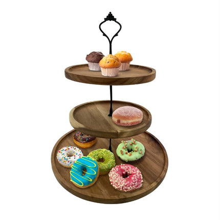Customizable 3 Tiered Wooden Storage Rack Cake Stand For Wedding Party