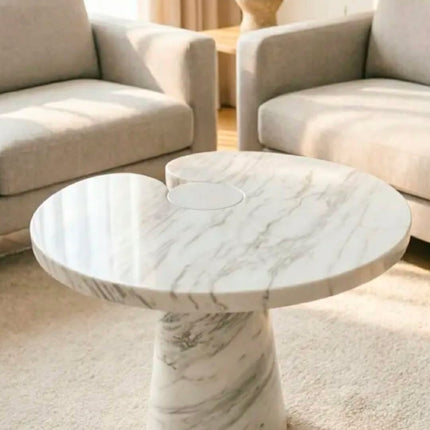 Custom Retro Industrial Marble Sofa Side Table Creative Shaped Coffee Table For Living Room Home Furniture