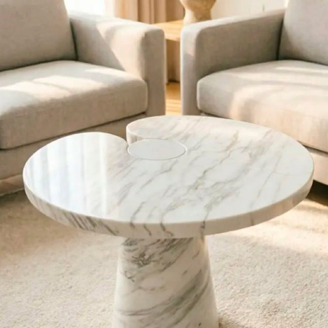 Custom Retro Industrial Marble Sofa Side Table Creative Shaped Coffee Table For Living Room Home Furniture
