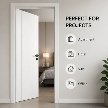 Interior Modern Design MDF Waterproof Eco-Friendly Termite-Resistant Flush Doors for Living Room Kitchen Hotel Bathrooms