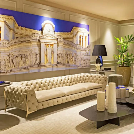 Luxury Club Furniture Raja Sofa L-Shaped Tufted Modern Sofa Set For Bar Nightclub Apartment Mall Use
