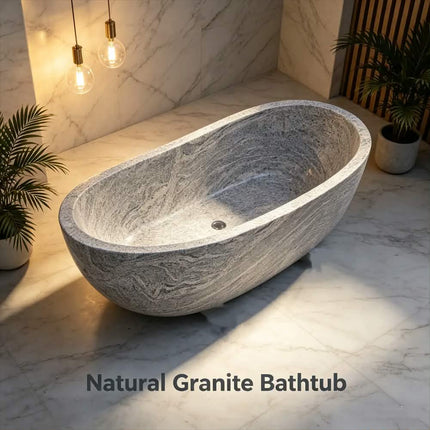 Luxury Natural Stone Bathtub Freestanding Large Bathtubs Boat Shape Soaking Tubs for Hotel Villa Bathroom